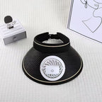 Breathable Sun Visor with Detachable Front Fan and Adjustable Neck Strap