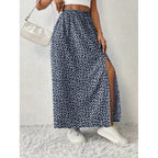 Women's Floral Maxi Skirt with Side Slit