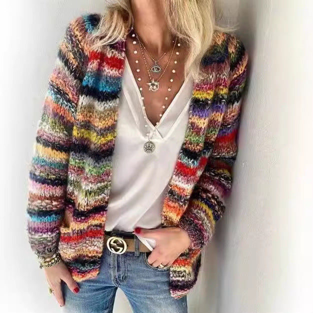 Women's Colorful Cardigan with Modern Design