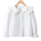 Women's Blouse with Ruffle Details and Puff Sleeves