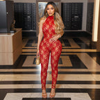 Women's Form-Fitting Lace Jumpsuit