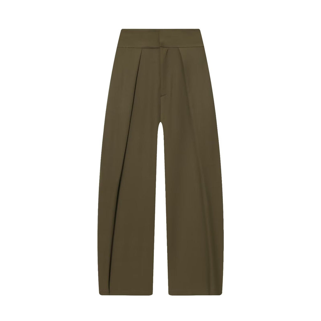 Women's Elegant Wide-Leg Trousers with Fine Pleats