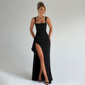 Elegant Maxi Evening Robe with Side Slit