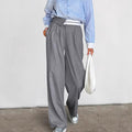 Women's Elegant Wide-Leg Pants with Belt and Pleats