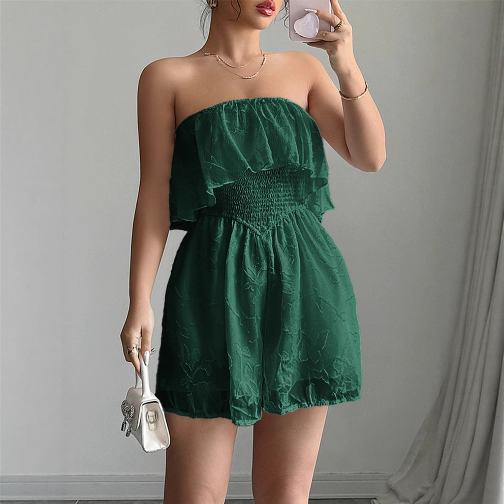Women's Bandeau Jumpsuit with Ruffle Details