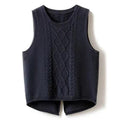 Women's Sleeveless Cable Knit Vest with Modern Details