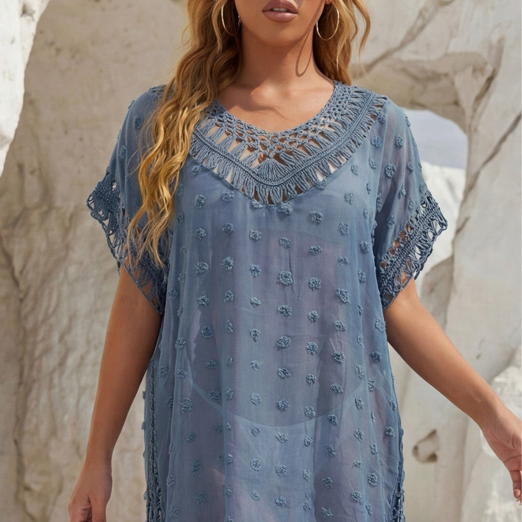 Women's Airy Beach Overall with Crochet Details