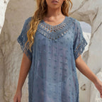 Women's Airy Beach Overall with Crochet Details