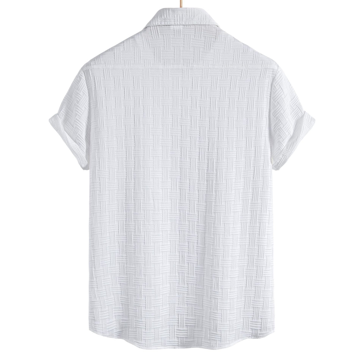 Women's Short Sleeve Shirt with Textured Pattern