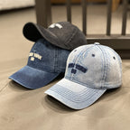 Men's Distressed Denim Style Baseball Cap