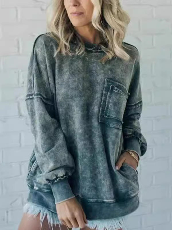 Women's Comfortable Oversized Sweatshirt with Pockets