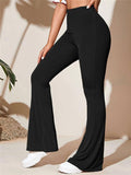 Women's Elegant Loose Flared Pants with Ribbed Texture