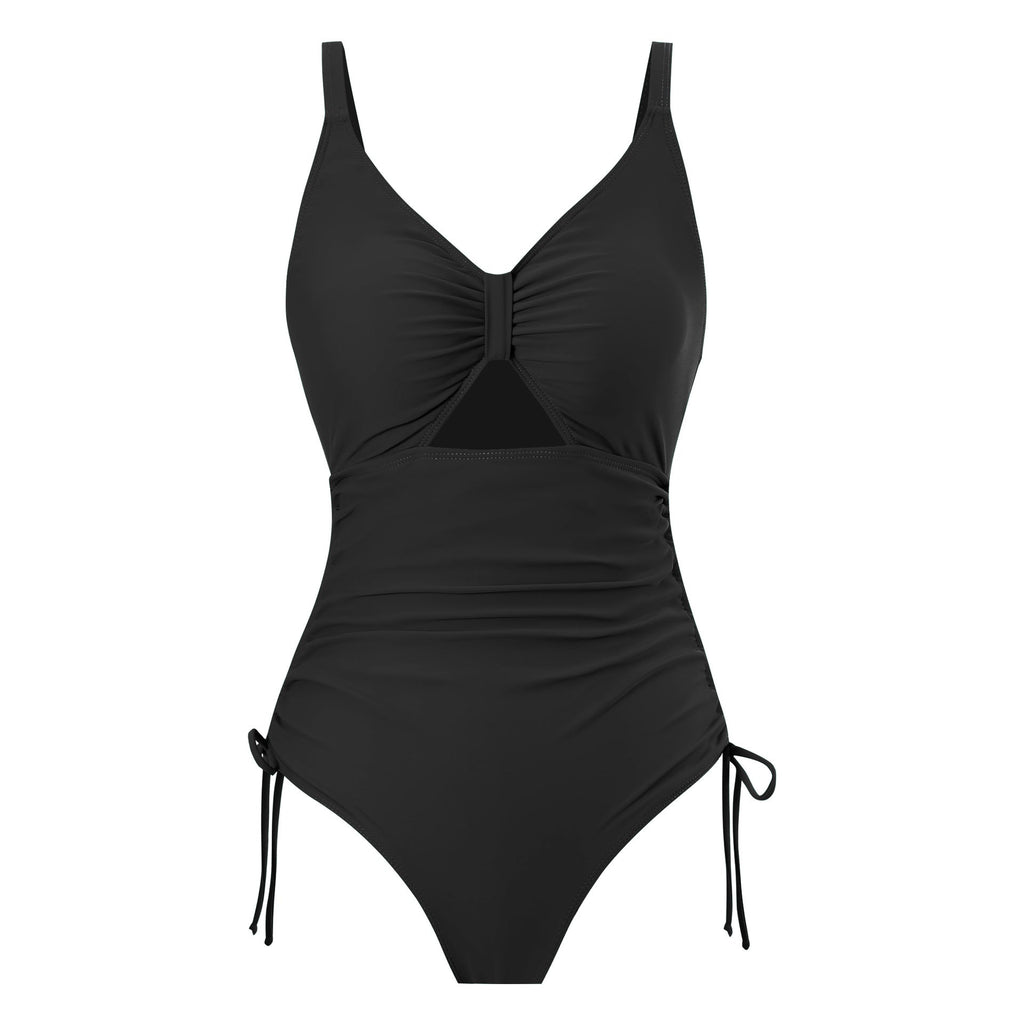 Women's Swim Dress with Cut-Out Design and Adjustable Straps