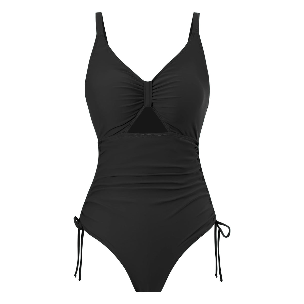 Women's Swim Dress with Cut-Out Design and Adjustable Straps