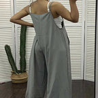Women's Casual Wide-Leg Jumpsuit with Pockets