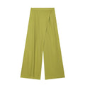 Women's Elegant Wide-Leg High-Waisted Trousers with Asymmetric Cut