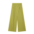 Women's Elegant Wide-Leg High-Waisted Trousers with Asymmetric Cut