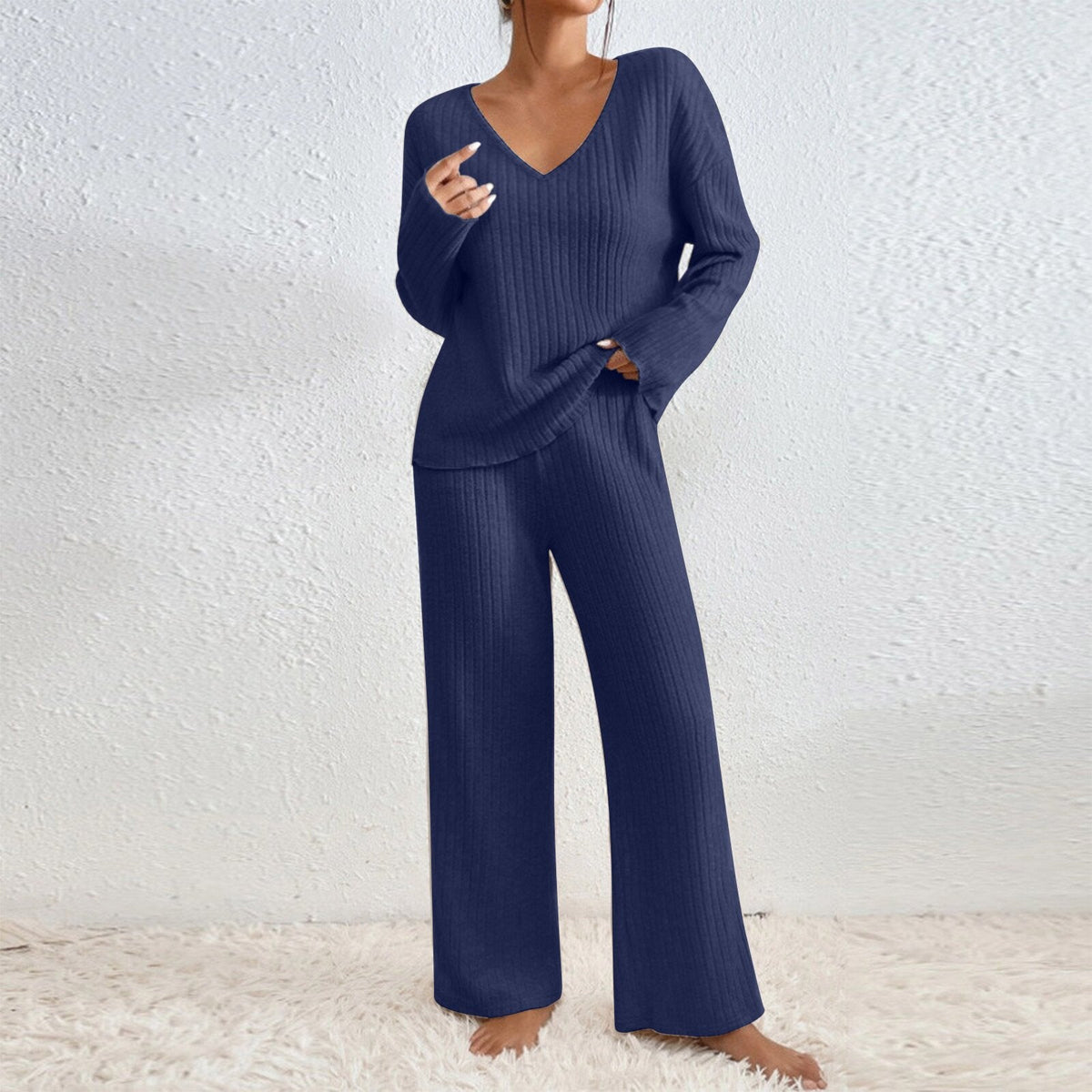 Women's Casual Knit Loungewear Set