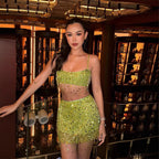 Sparkling Mini Skirt with Sequins and Fringe