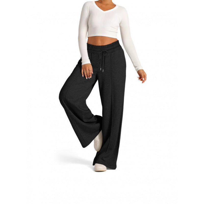 Women's Wide-Leg Joggers with Elastic Waistband and Side Pockets