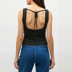 Sleeveless Deep V-Neck Fitted Top