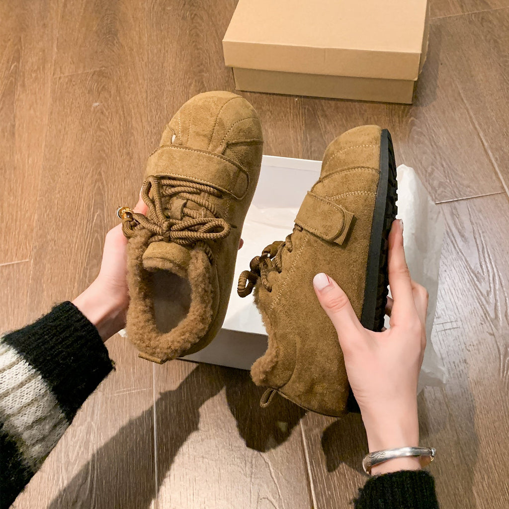 Women's Comfortable Fleece Sneakers with Plush Lining