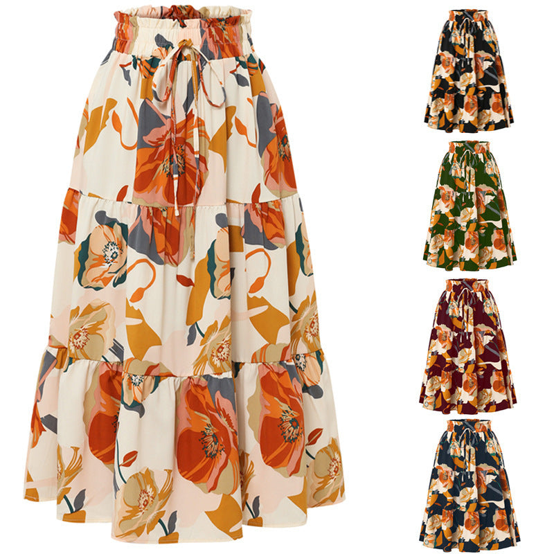 Women's Floral Midi Skirt