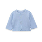 Elegant Cardigan with Fine Ribbed Pattern and Decorative Buttons