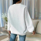 Women's Casual Oversized Sweater with Textured Design