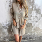 Oversized Blouse and Shorts Set