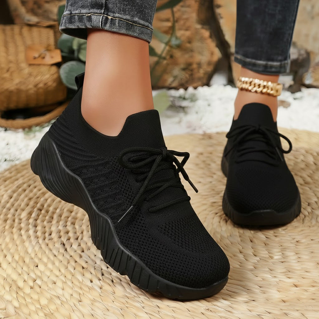 Women's Breathable Athletic Sneakers with Elastic Upper