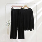 Casual Knit Top and Pants Set