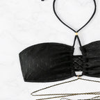 Women's Bandeau Bikini with Sophisticated Lace-Up Design