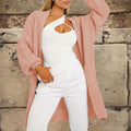 Women's Chunky Knit Cardigan with Wide Cut and Practical Pockets