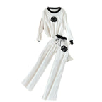 Women's Elegant and Comfortable Leisure Set with Floral Design