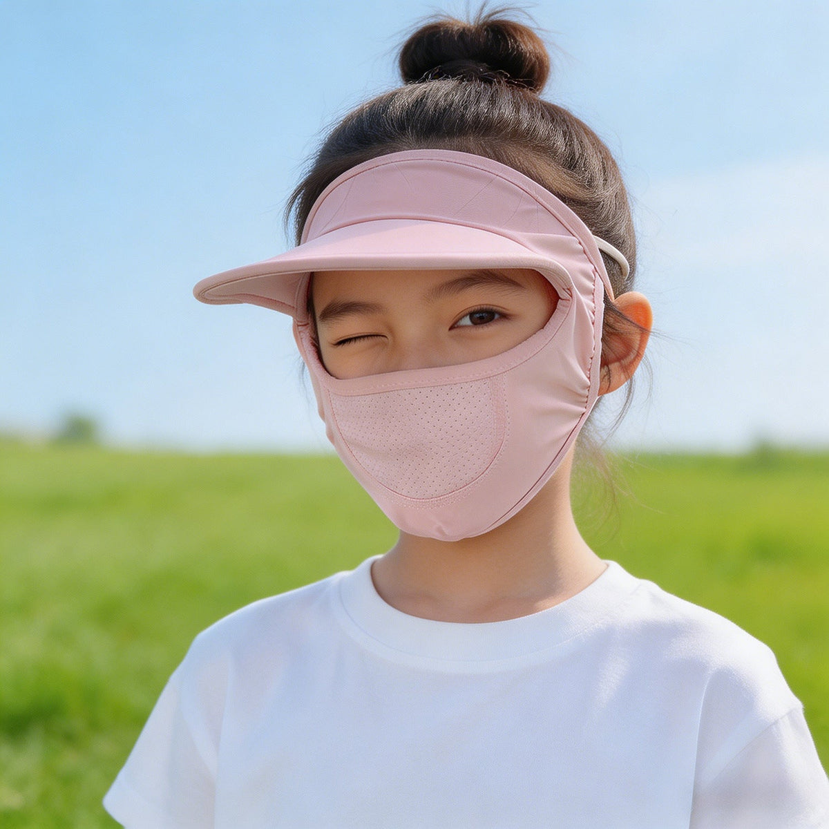 Women's Sun Protection Visor with Integrated Breathable Face Mask
