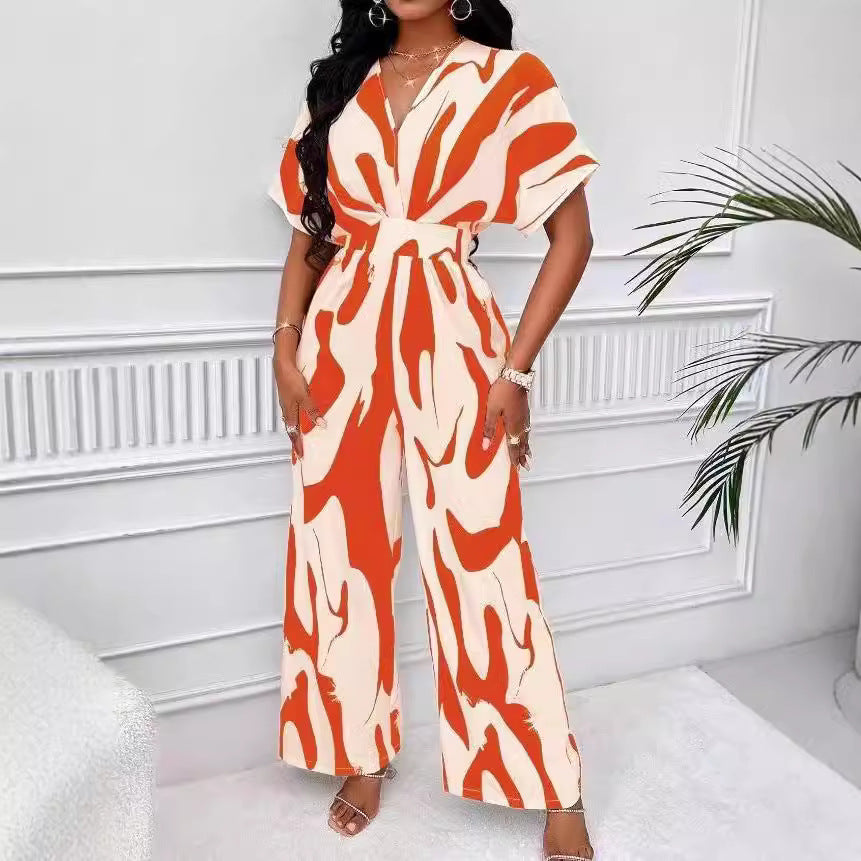 Women's Elegant Modern Jumpsuit with Abstract Print