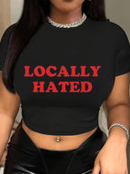 Women's Cropped T-Shirt with Cherry Print