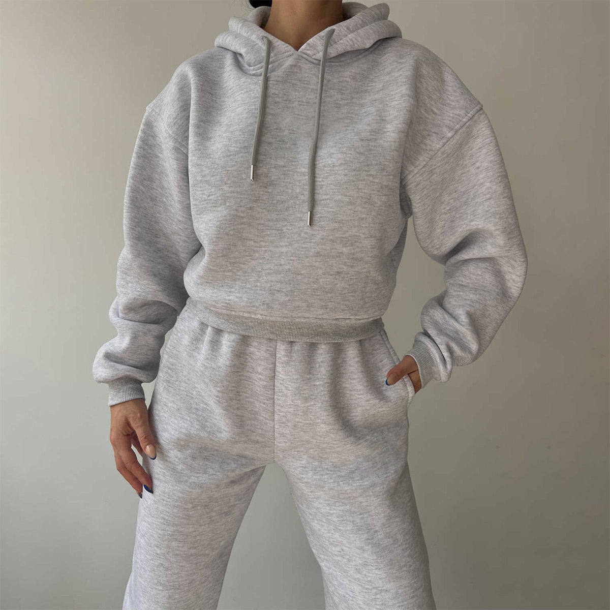 Fashionable Casual Wide-Leg Hoodie Set