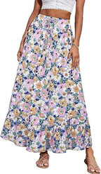 Women's Jumpsuit with Floral Print and Elastic Waist