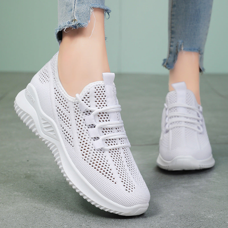 Women's Breathable Fitness Sneakers with Flexible Lacing