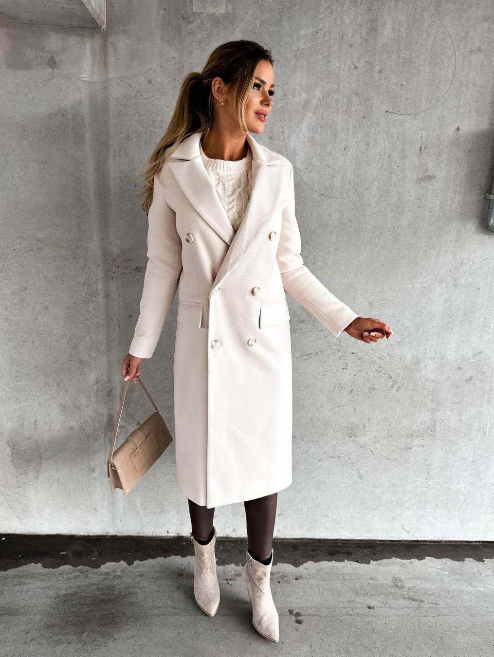 Elegant Double-Breasted Coat with Belt