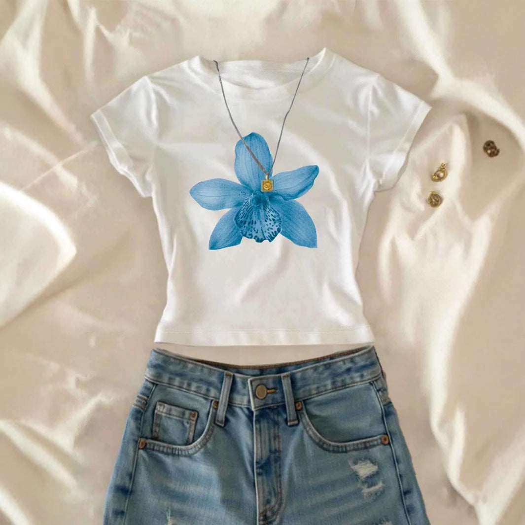 Women's Floral Print Cropped T-Shirt