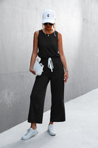 Women's Airy Wide-Leg Jumpsuit with Elastic Waist