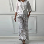 Women's Leisure Pants and Casual Top Set