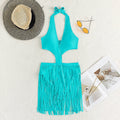 Women's Swimsuit with Braided Fringe Skirt