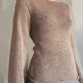Women's Elegant Fine Knit Sweater with Casual Cut and Crew Neck