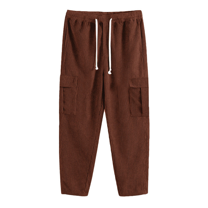 Women's Cargo Pants with Elastic Waistband and Practical Side Pockets
