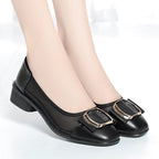 Women's Ballet Flats with Elegant Strap and Sturdy Heel