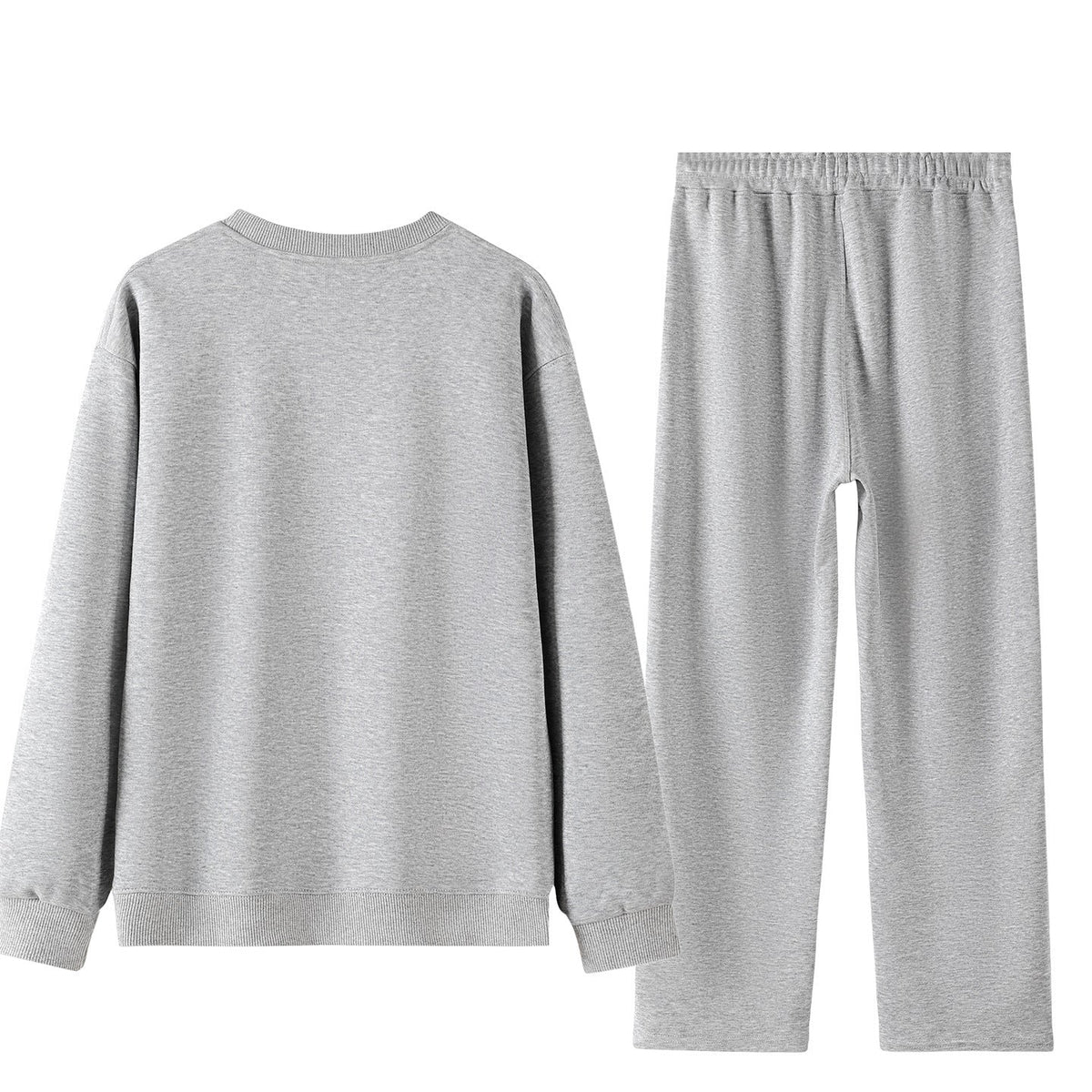 Unisex Wide Lounge Set made of soft cotton blend with round neck sweatshirt and drawstring joggers